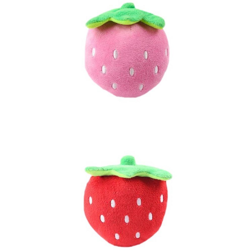 Embroidery Dog Strawberry Pink Strawberry Pet Sound Cat Plush Toy Dog Cat Toy Pet Supplies