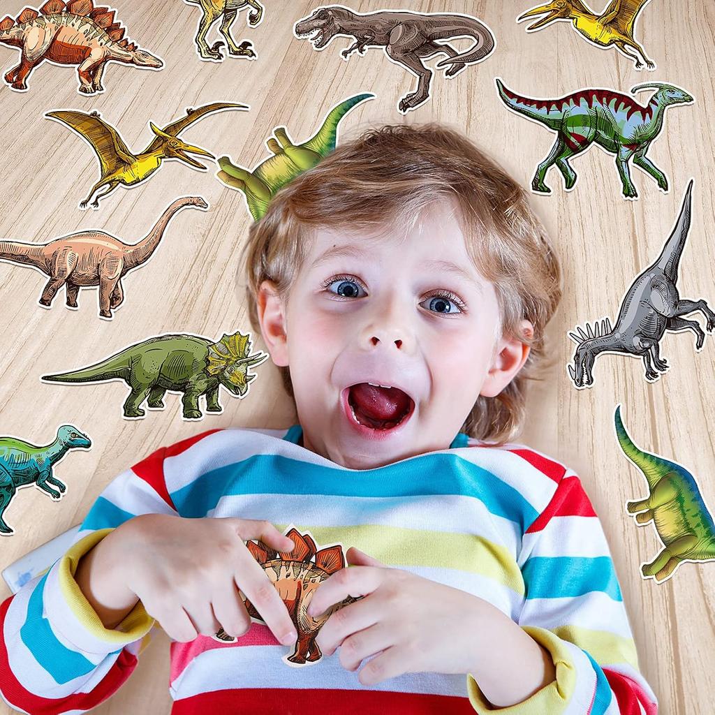 Outus 40 Pieces Dinosaur Cutouts Classroom Decorations Dinosaur Wall Decals Bulletin Board Set for Kids Birthday Present Party School Playroom