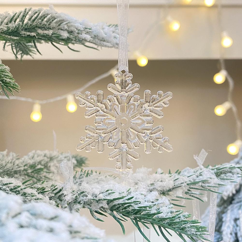 Acrylic Hanging Decorations Christmas Snowflake Decoration Holiday Decorations Light Reflecting Decorations Acrylic Snowflake
