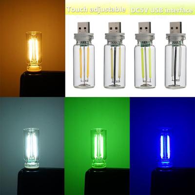 Car Interior Night Light Touch Control USB Car Atmosphere Lamp Mini LED Bulb Night Light for Car Bedroom