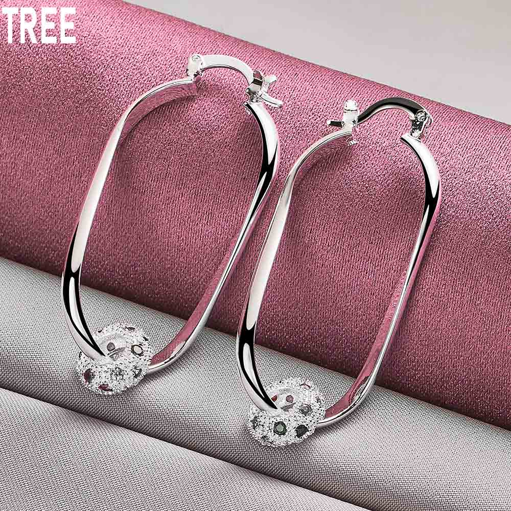 925 Sterling Silver Elegant Engagement Noble Beautiful Perforated Earrings Fashion Wedding Jewelry