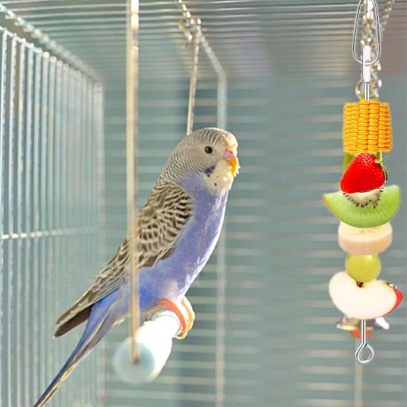 5 Pezzi Porta Cibo per Uccelli Spiedino Alimentatore Giocattolo per Pappagalli Montaggio per Gabbia per Uccelli di Piccole Dimensioni Porta Frutta e Snack Multifunzionale