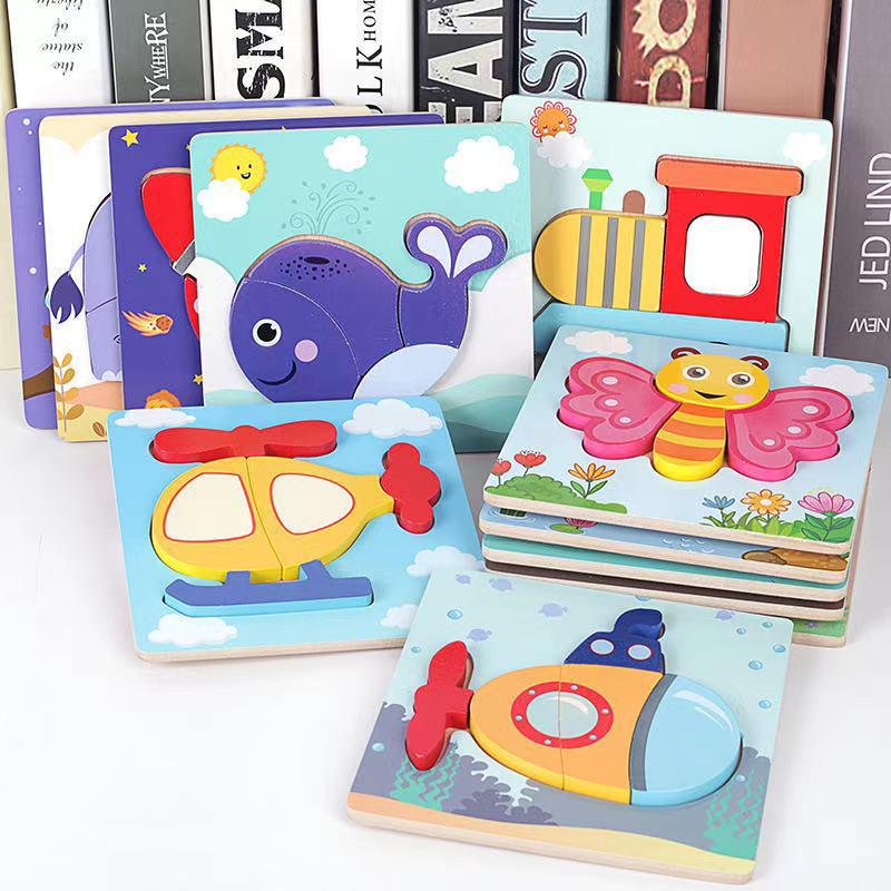 Children's 3D Wooden Animal Puzzle Board - Educational Toy for Early Learning