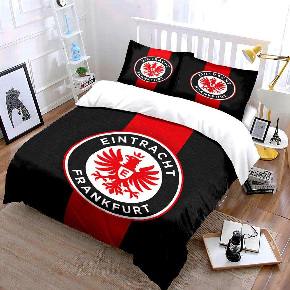 Eintracht Frankfurt Logo Biancheria da Letto Copripiumino Set Copripiumino Federe (1*Copripiumino 2*Federe, senza piumino)
