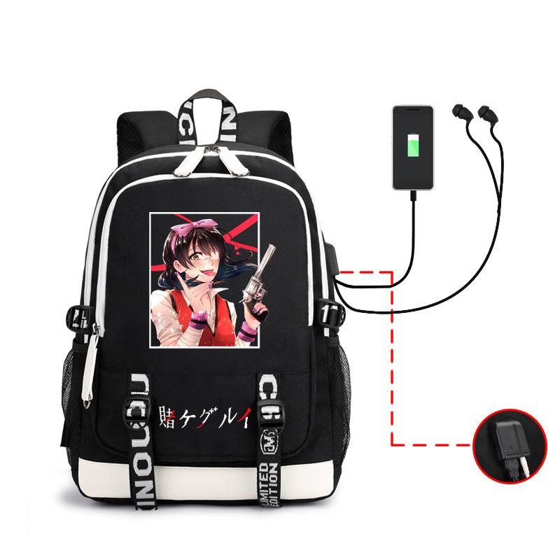School bag, animation, the abyss of gambling, peripheral multi-function USB earphones, large-capacity men's business backpack