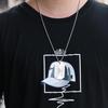 European & American Influencer Trendy Men's Pendant Necklace: Stainless Steel Titanium Dog Tag, Hip-Hop Street Cool Style.