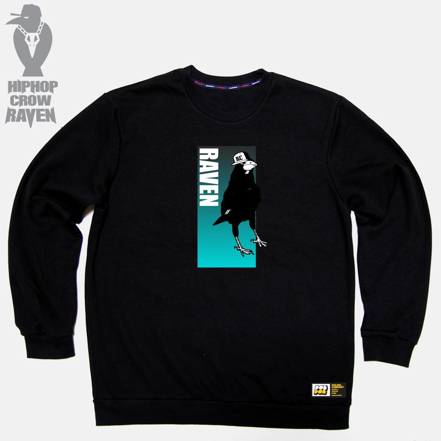 DOLDOL Raven_Mtm_29 Hip Hop Crow Raven Crow Character Graphic Design Long Sleeve Sweatshirt