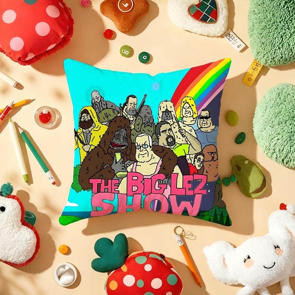 The Big Lez Show Cushion Cover Plush Fabric Soft Double-Sided Printed Sofa Warm Winter Home Child Gift Pillow Case