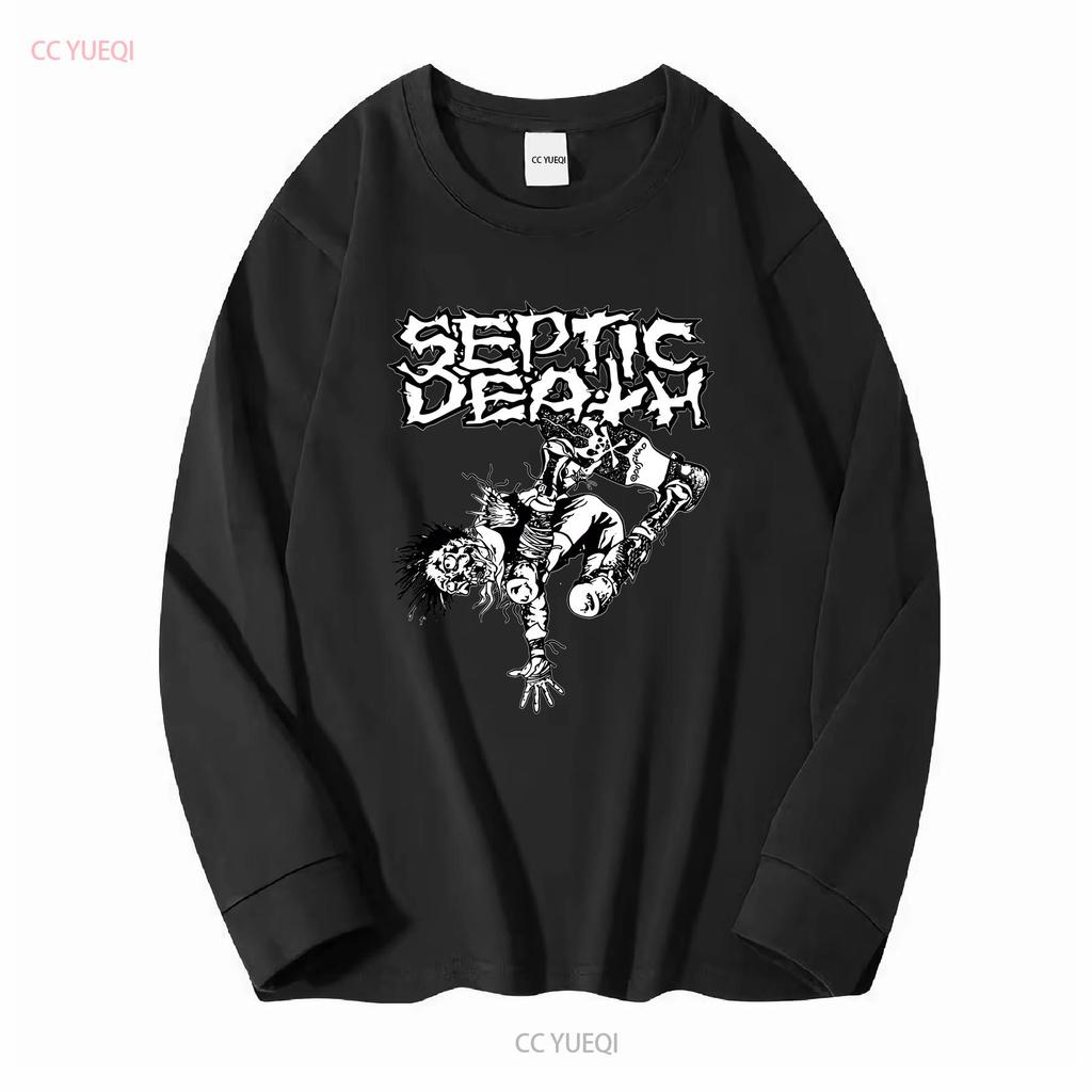 Septic Death skater shirt hardcore punk trashcore long or short sleeves vintage Washed Stylish graphic designer clothes Unisex