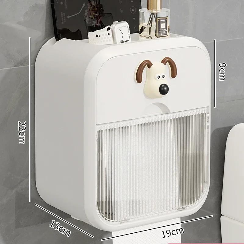 

Подставка для рулонов бумаги в ванной комнате, водонепроницаемая коробка для салфеток без отверстий, настенный органайзер для салфеток, двухслойный держатель для хранения туалетной бумаги