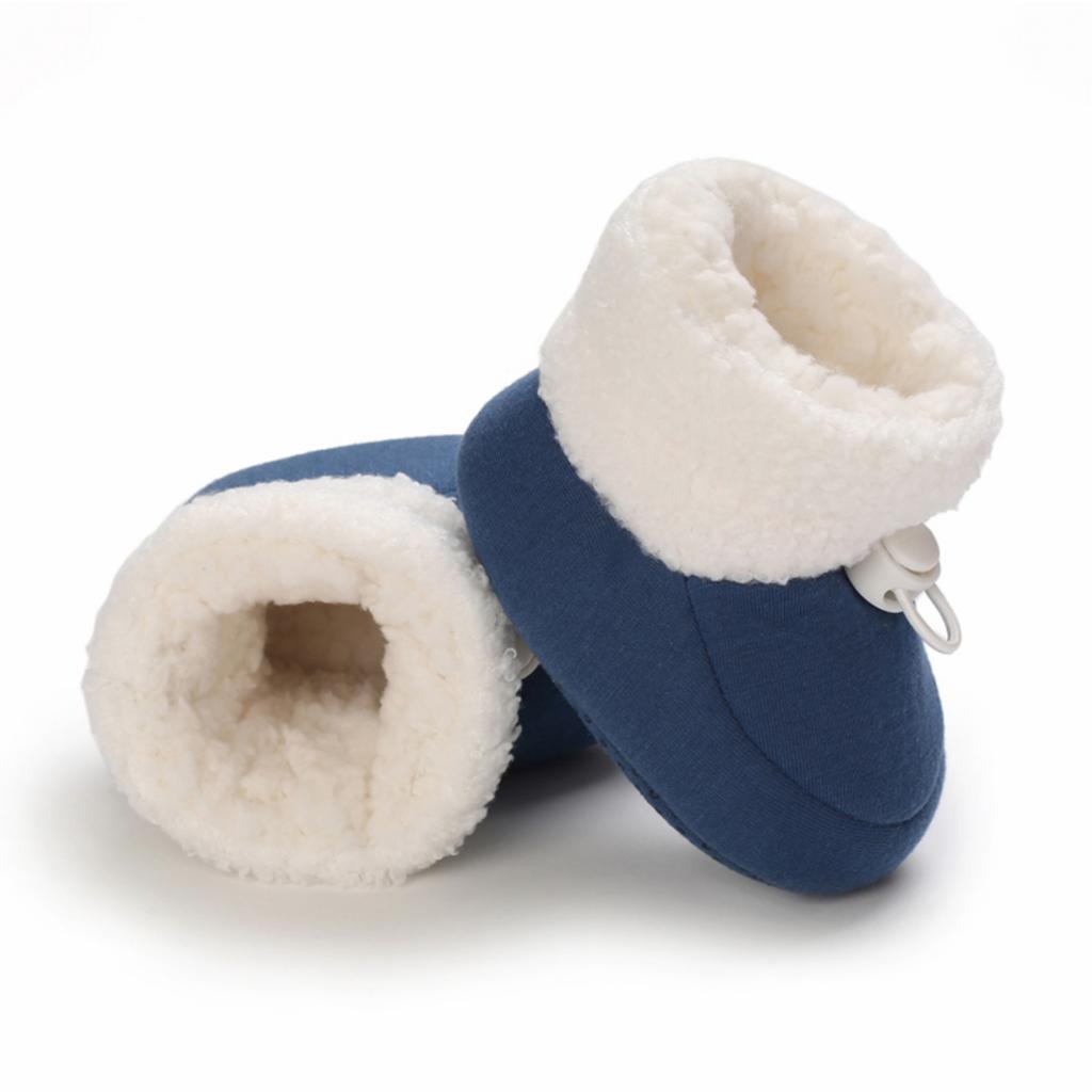 Baby Winter Walking Shoes for 0-12 Months Boys Girls, Lined Walkers with Color Block Design