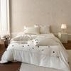 Spring/Summer Pure Cotton Long-Staple Four-Piece Bedding Set with Towel Embroidery - Soft, Skin-Friendly, Solid Colors