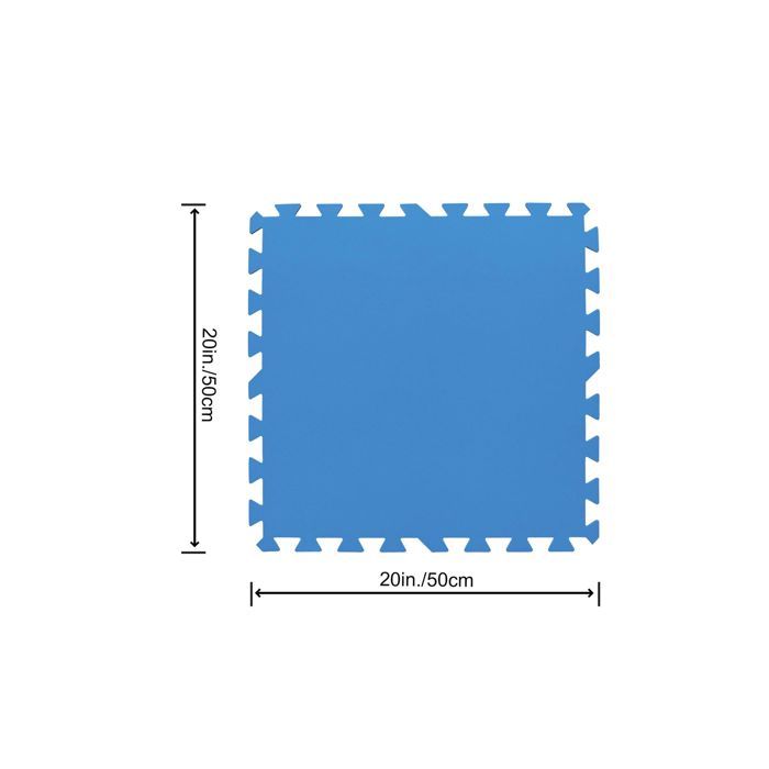 BESTWAY Lot de 9 tapis de protection 50 x 50 cm - bleu