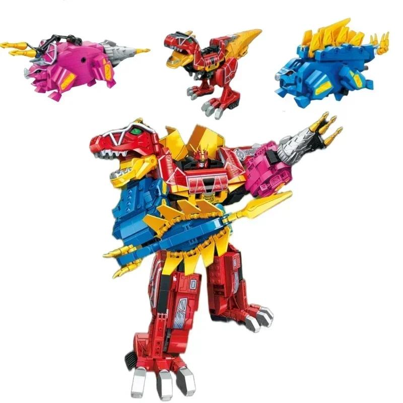 Keeppley Zyuden Sentai Series Building Blocks 3 In 1 Mecha Dragon God Dinosaur Model Educational Toy Splicing Ornaments Gift