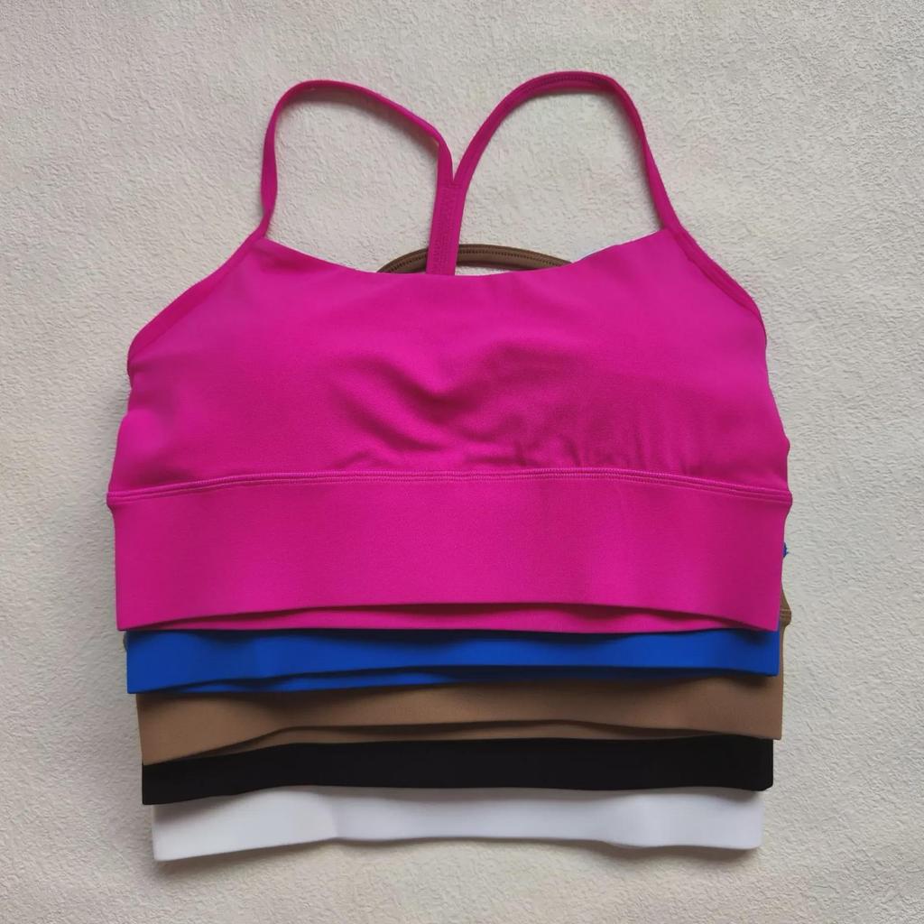 LULU Nude Y-Back Sport-BH – Reine Farbe, Westen-Stil für Outdoor-Fitness und Yoga