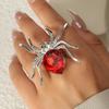 Exaggerated Big Spider Opening Rings For Women Men Personality Colorful Crystal Ring Gothic Insect Animal Jewelry Halloween Gift