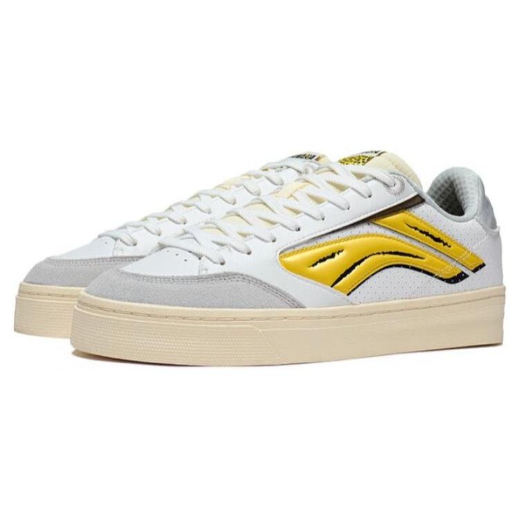 Li-Ning x Pablo Ientile Superwave 180 Lo Leather Skate Shoes 'White Yellow' Men's AECT021-1