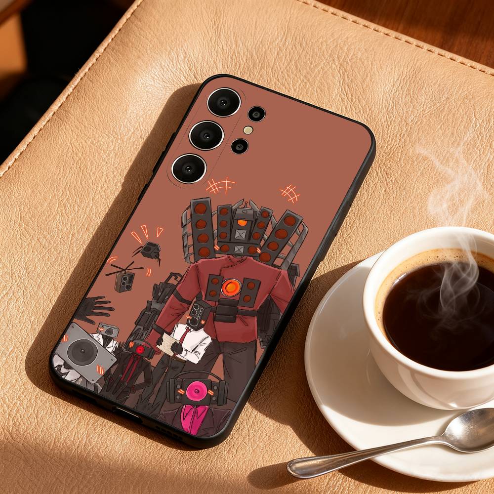 

S-Skibidi T-Toilet ANIME Phone Case For Samsung S25,24,23,22,30,21,10,9,Ultra,Plus,Lite,FE Soft Black Case Samsung S24Plus