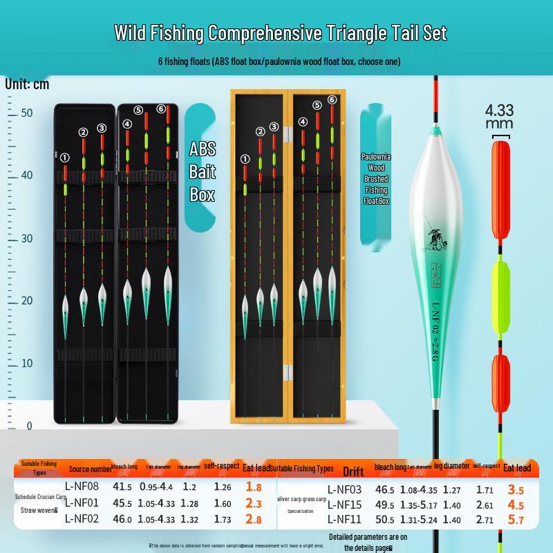 High-Sensitivity Nano Fishing Float Set with Box - Eye-Catching Thickened Crucian Carp Floats