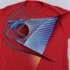 Vintage 80s Geometric Art Shirt Mens XXS Red T James Abstract 1984 Tee