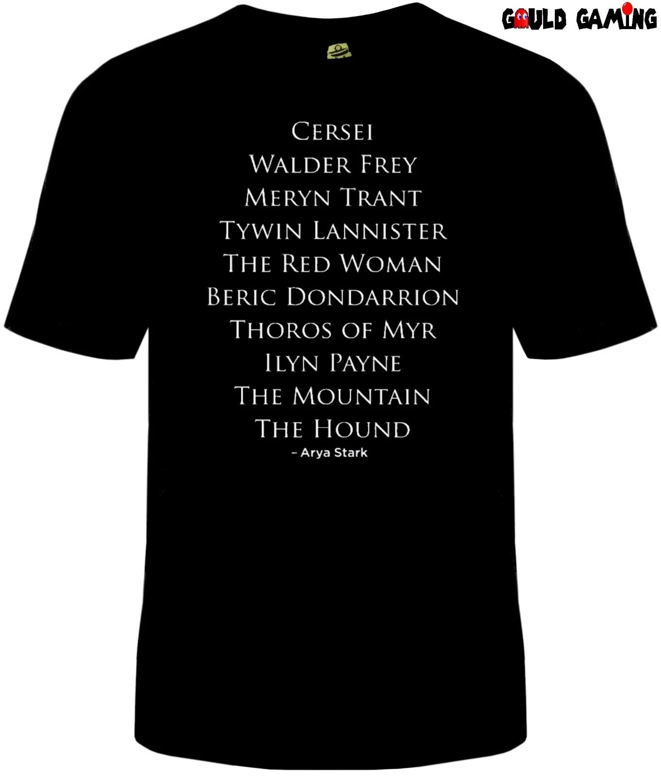Game of Thrones Arya s Kill List T-Shirt Cotton Stark New L