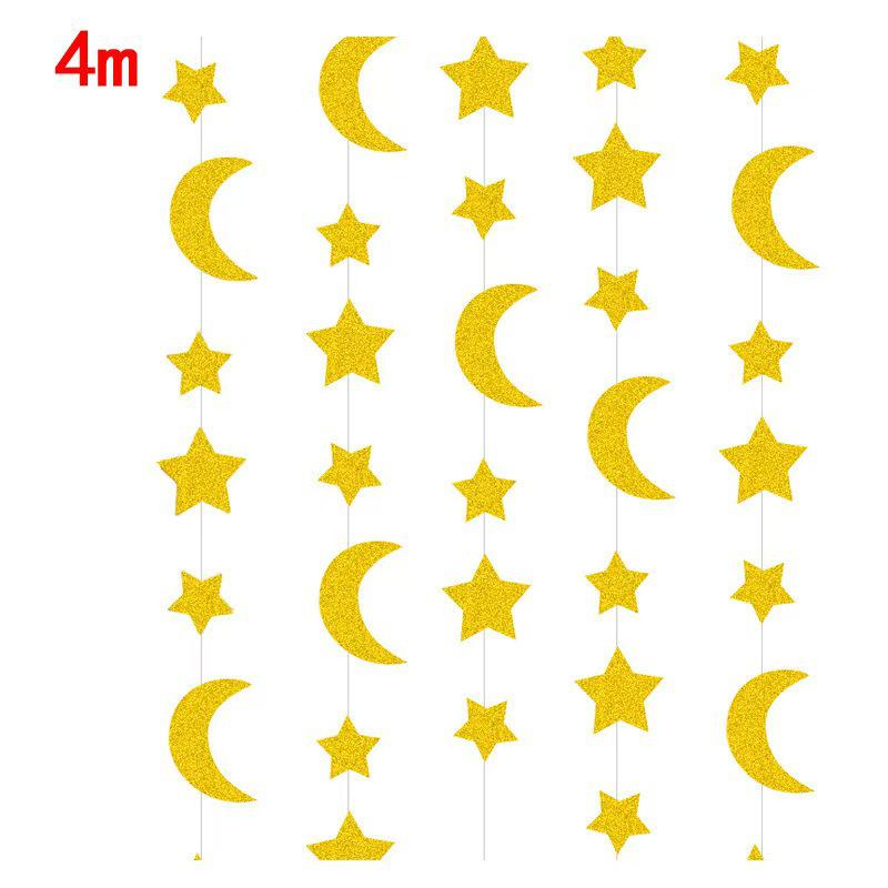 Gold Star & Moon Party Decorations - Hanging Backdrop for Weddings