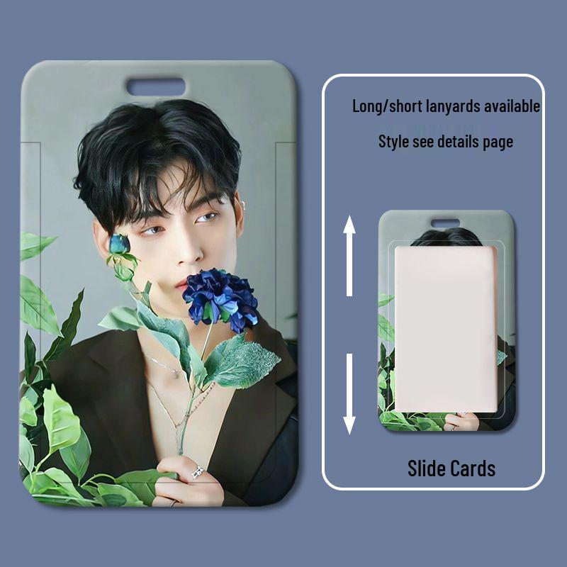 Cha Eun Woo Student ID and Badge Holder with Sliding Cover