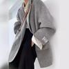 2025 Women's Grey Double-Faced Cashmere Blazer Coat - Trendy Loose Fit for Autumn and Winter