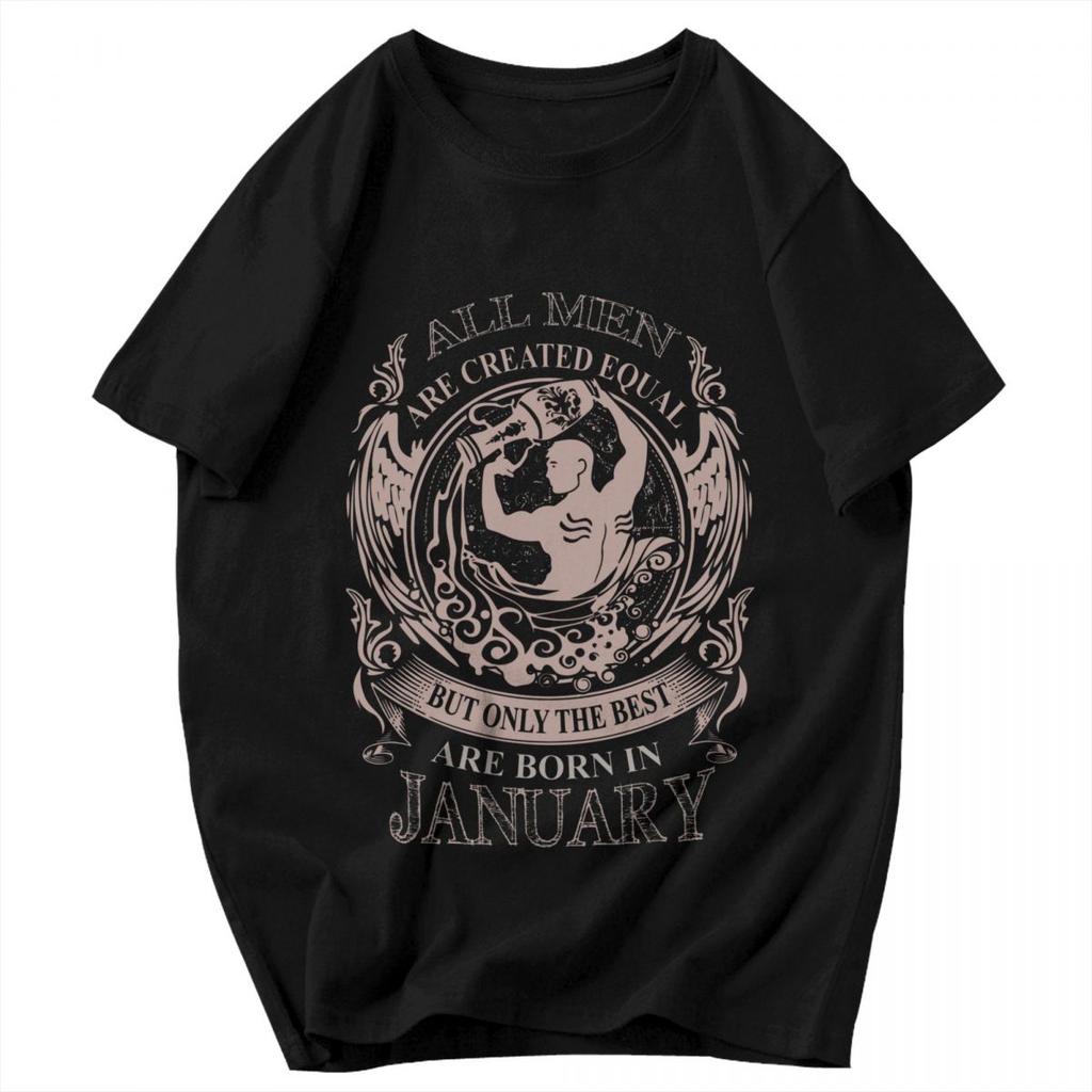 Men T Shirt All Men Are Created Equal Only The Best Are Born In January Aquarius Birthday Gifts Gifts Y2K Graphic Tops T Shirts