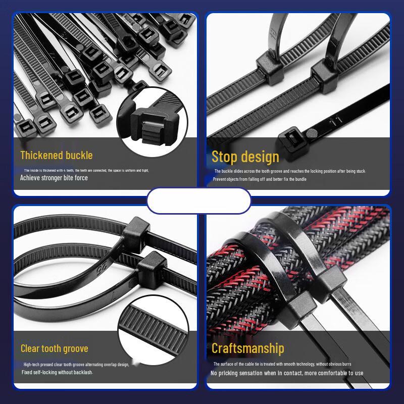 Minggu Self-locking Black Nylon Cable Ties