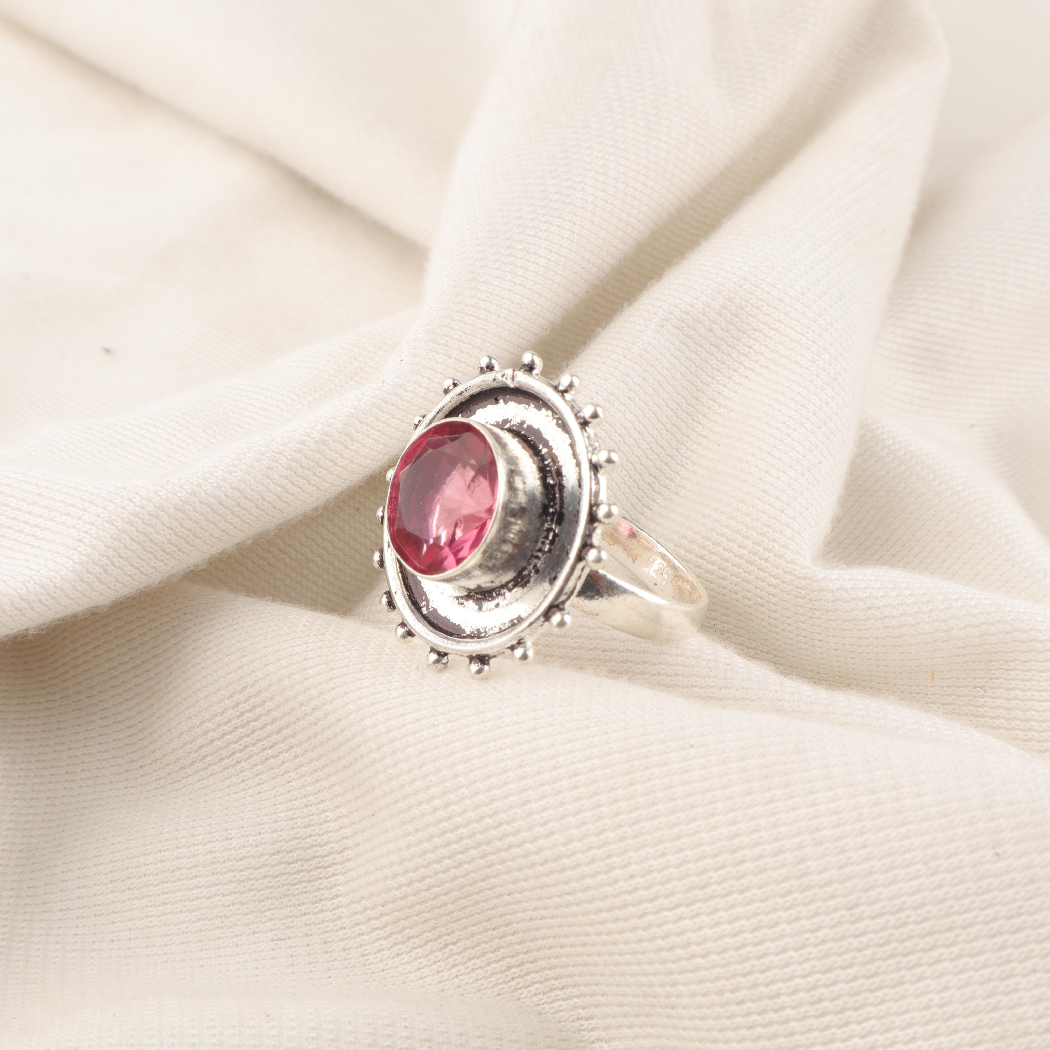 

Украшения с розовым турмалином, Кольцо из стерлингового серебра 925 пробы, Красивые серебряные украшения, Великолепные серебряные украшения ручной работы, Кольцо AAA+ в подарок для нее 12 розовый