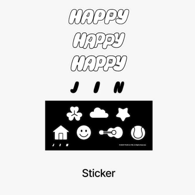 BTS Jin HAPPY Poster- und Stickerset