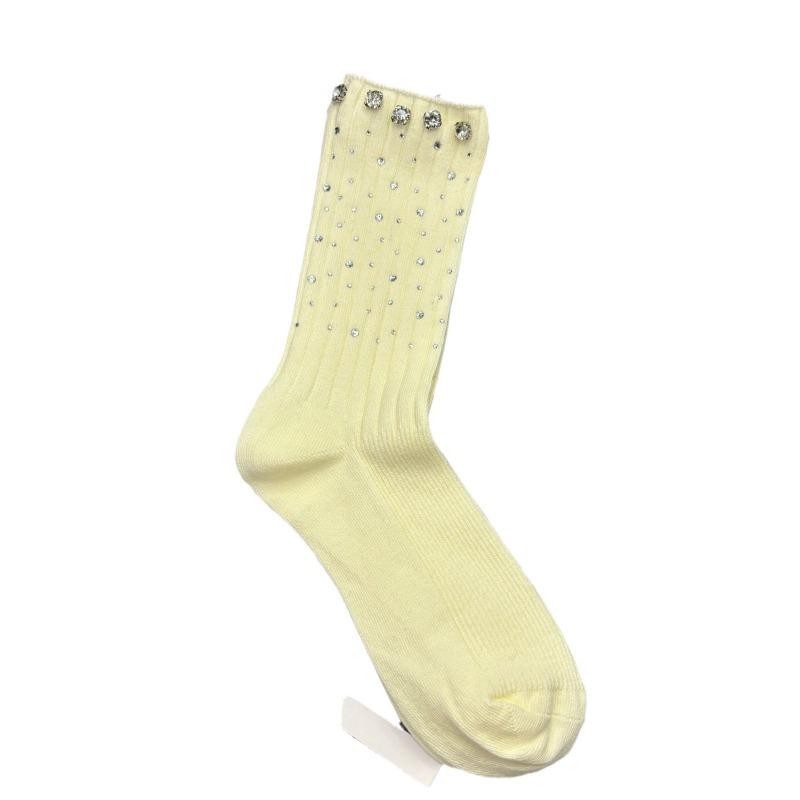A Pair of Short Socks Accessories Socks Autumn and Winter New Personality Fashion Warm Rhinestone Decoration Socks