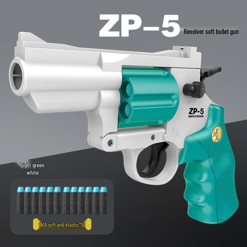 Mingjiangtang 1911 Soft Bullet Toy Gun for Kids - Continuous Fire Revolver Gun with Ejection Feature, Ideal for Boys.