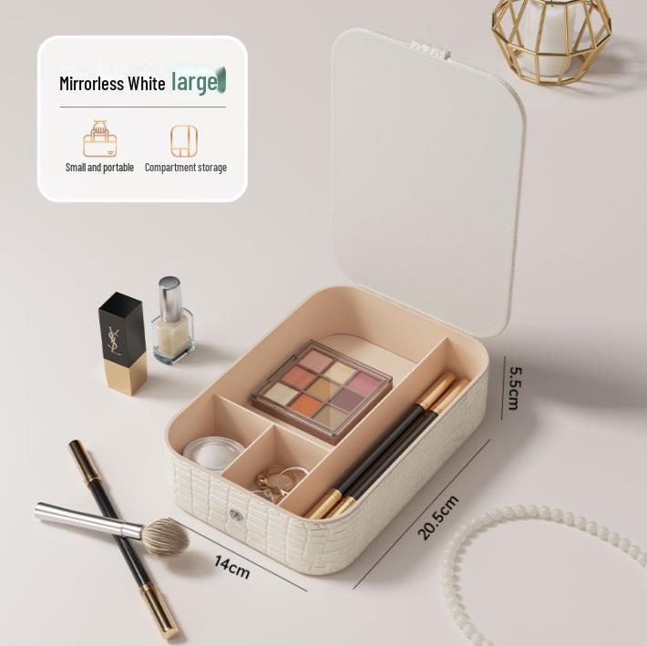 Portable Rechargeable Lighted Makeup Storage Box - Lightweight with Large Capacity