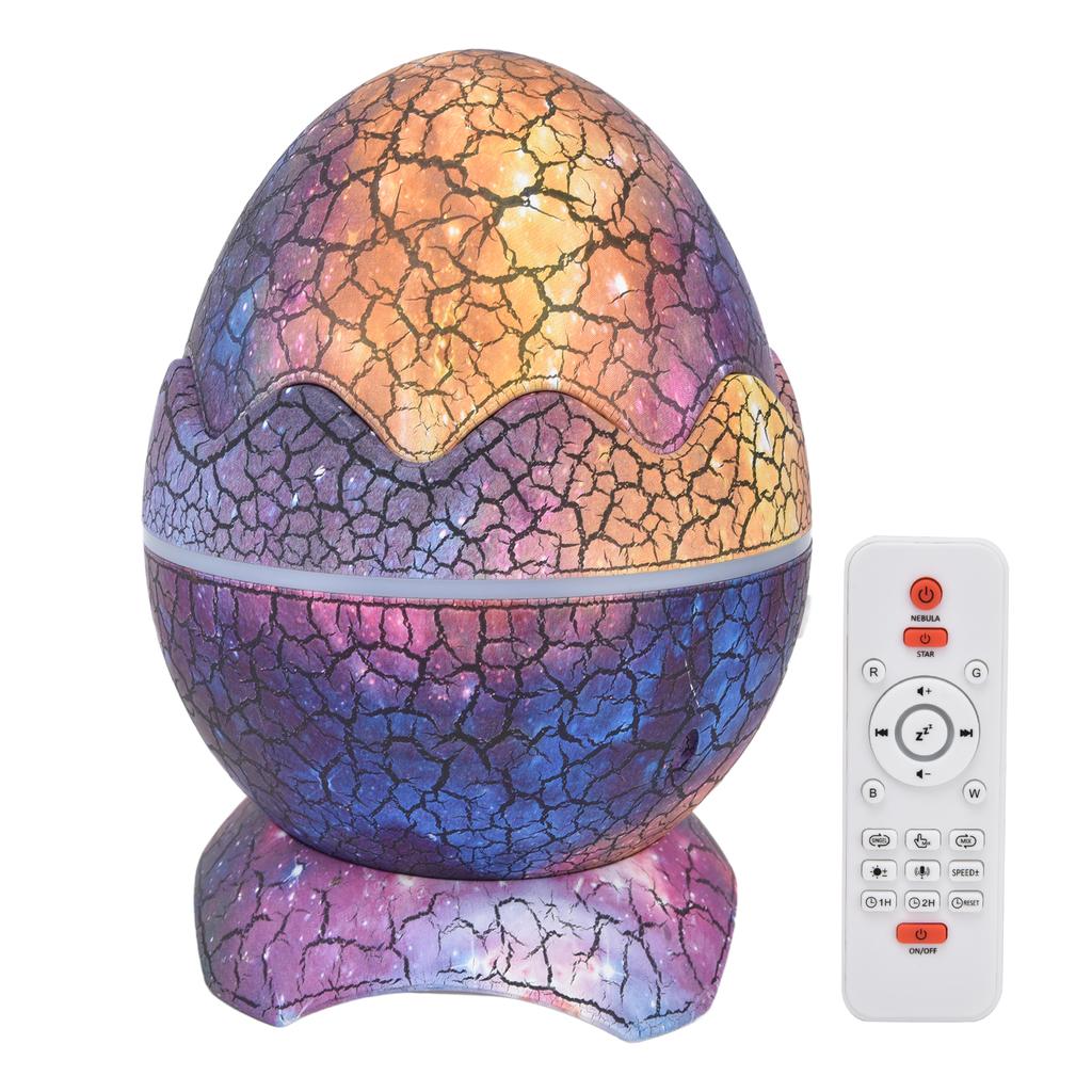Dinosaur Egg Star Projector Adjustable Angle White Noise Bluetooth Night Light Projector with Remote Control