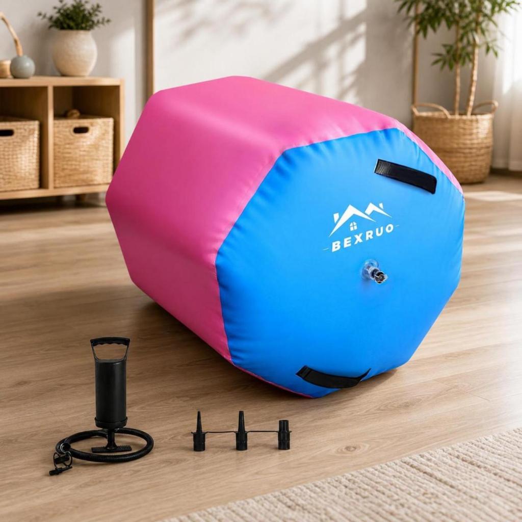 Inflatable Training Roll Gymnastics Machine Yoga Air Barrel for Practice Balance
