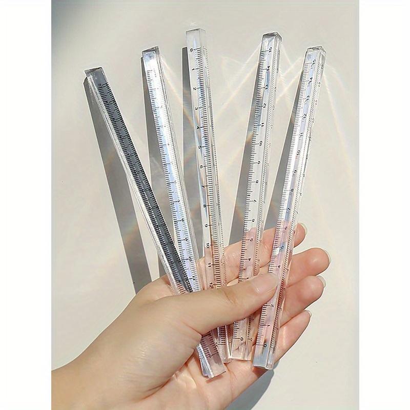Transparent Triangle Ruler, Cute Multifunctional Unmarked Student Stationery Scale Tool Back To School