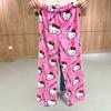 Halloween Cartoon Flannel Pajama Pants Women Winter Fleece Lounge Pants Sleep Trousers with Pockets