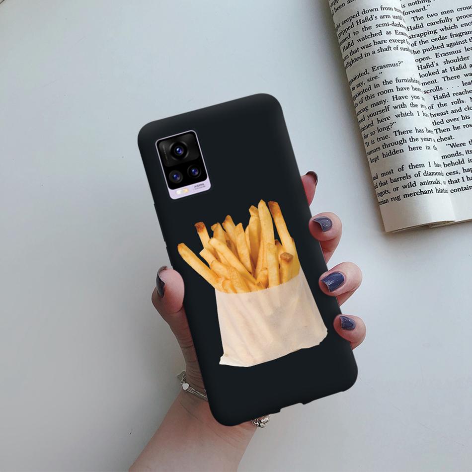 For Coque Vivo V20 Matte Silicon Case Cartoon Animals Cute Cat Pets Cactus Phone Back Cover For Vivo V20 V2025 V 20 VivoV20 Case