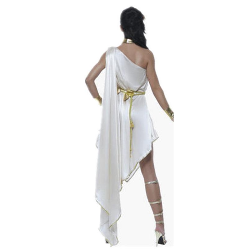Muse Suit, Cosplay Cleopatra, White Slanted Shoulder Irregular Dress, Stage Performance Suit