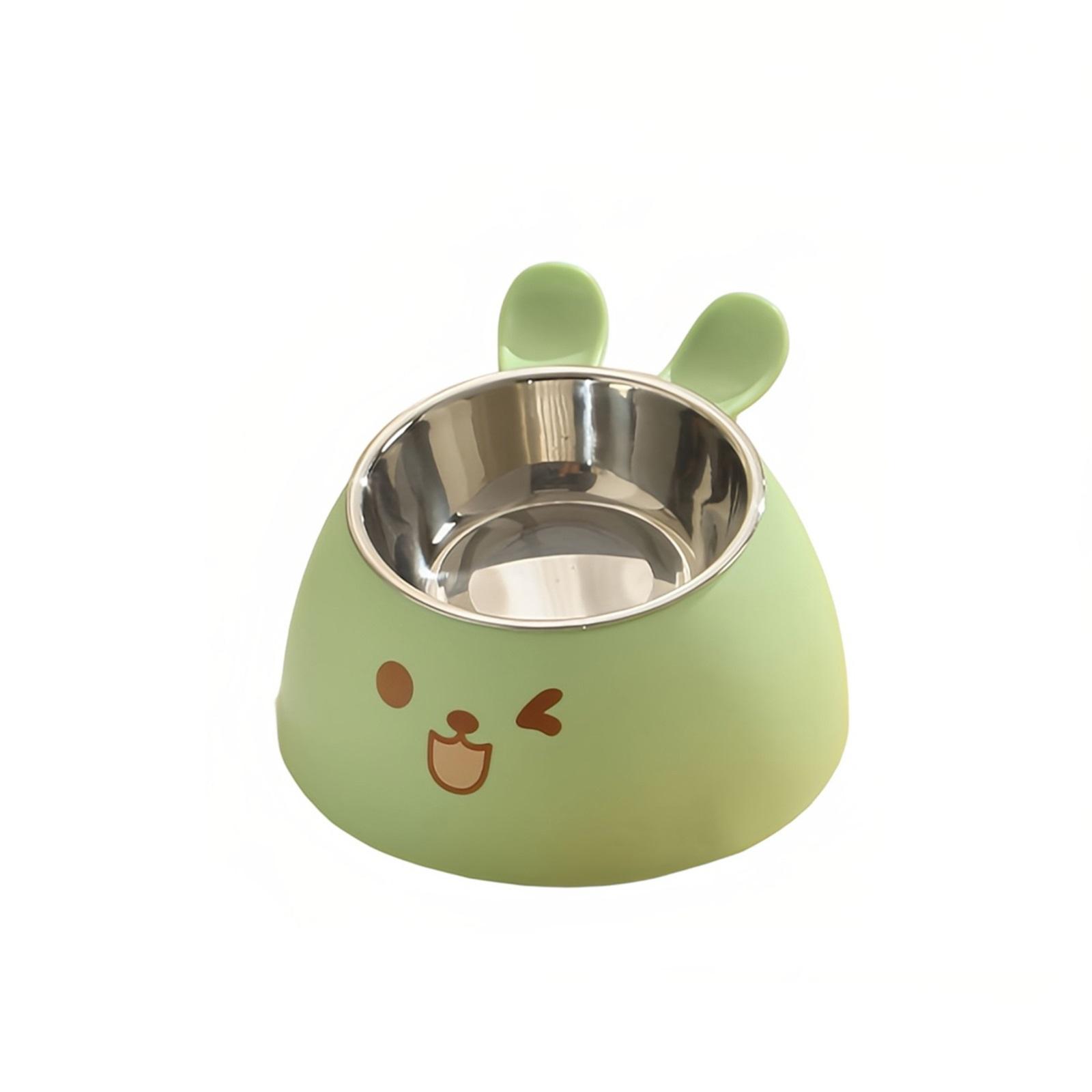 

Dog & Food Bowl Non- Wide Shallow Pet Dish For Whisker Fatigue Relief Plastic Raised Tilted 15 Degrees Elevated For S And Small Dogs One Size зелёный