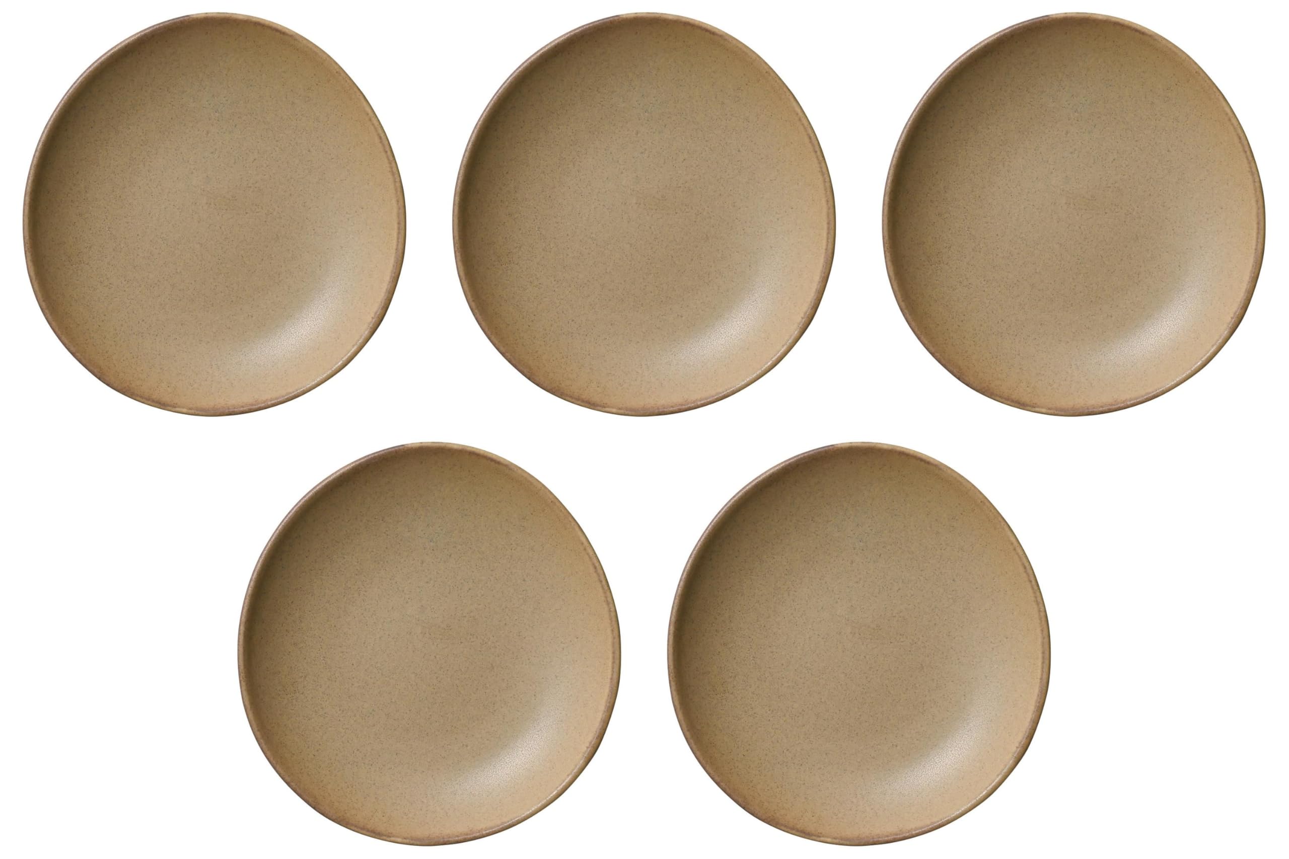 

Set of 5 Kokage Medium x 20 x Medium Setomonohonpo (Brown) Egg-Shaped Plates, [21 3.2 cm] Western-Style Plates,