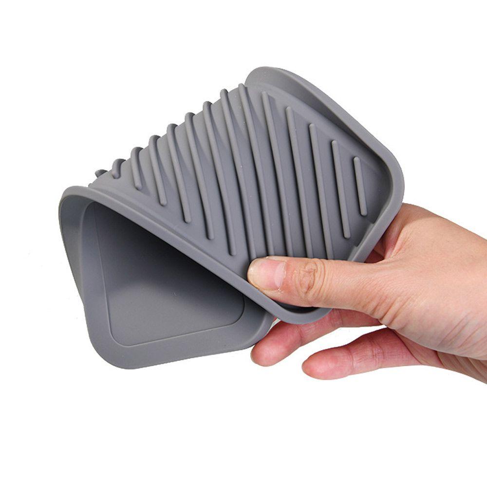 With Built-in Drain Lip Countertop Scrubber Soap Storage Holder Washstand Shelf Sink Tray Soap Dish
