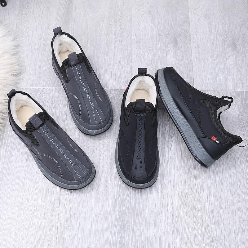 Baumwollschuhe Herren neu Winter altes Peking Wolle warm rutschfest hochgeschnitten Schneestiefel weichsohlig gefüttert verdickt Papa-Schuhe