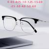 Prescription 0 -0.5 -0.75 To -6.0 Half Frame Square Nearsighted Glasses For Men Vintage Anti Blue Rays Myopes Lunettes Male