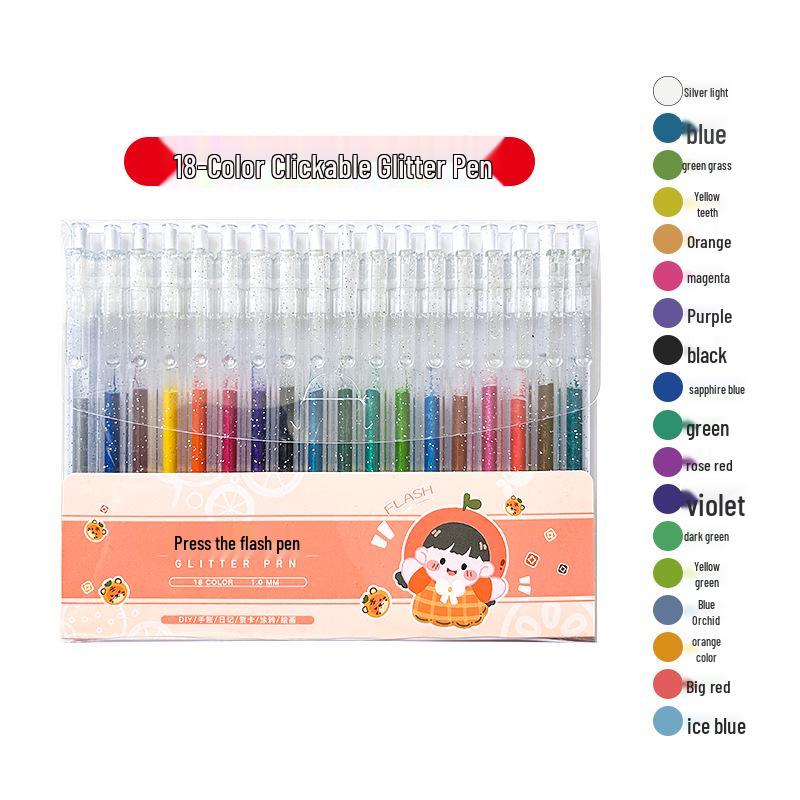Stackable Colored Glitter Gel Pen Set for Students & Kids' Journals