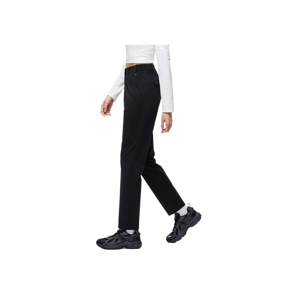 Anta Champion All-Weather Series Comfortable Casual Simple Fleece Sports Long Pants Women Bottoms Basic-Black 162510507-2