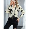 New European and American Fashion for Lotus Print Versatile Women's Shirt Top