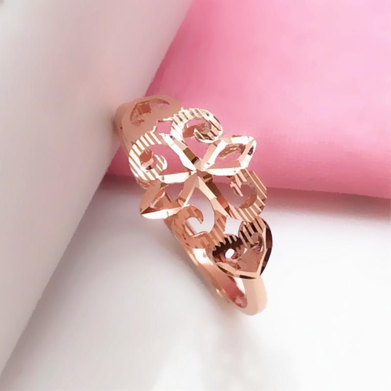Purple Gold Hollow Ring, Unique Personality And Temperament, Hollow Live-Plated Rose Gold Ring.
